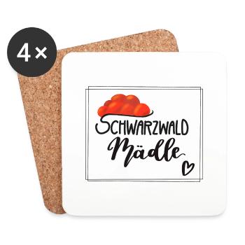 Schwarzwald Mädle Mädel - Untersetzer (4er-Set) - Weiß - Vorne