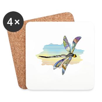 Libellule - Dessous de verre (lot de 4) - blanc - Devant
