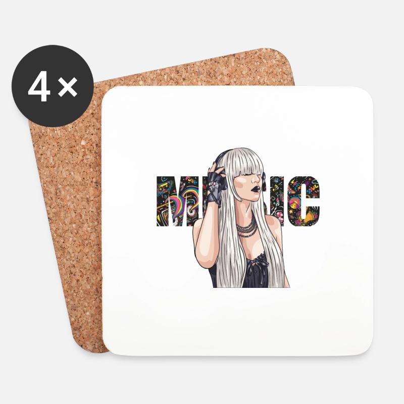 Musik - Untersetzer (4er-Set) - Weiß