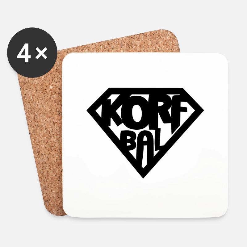 Korfball - Untersetzer (4er-Set) - Weiß