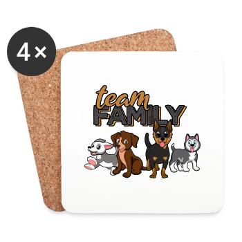 équipe famille chien sport chien famille valeurs animal - Dessous de verre (lot de 4) - blanc - Devant