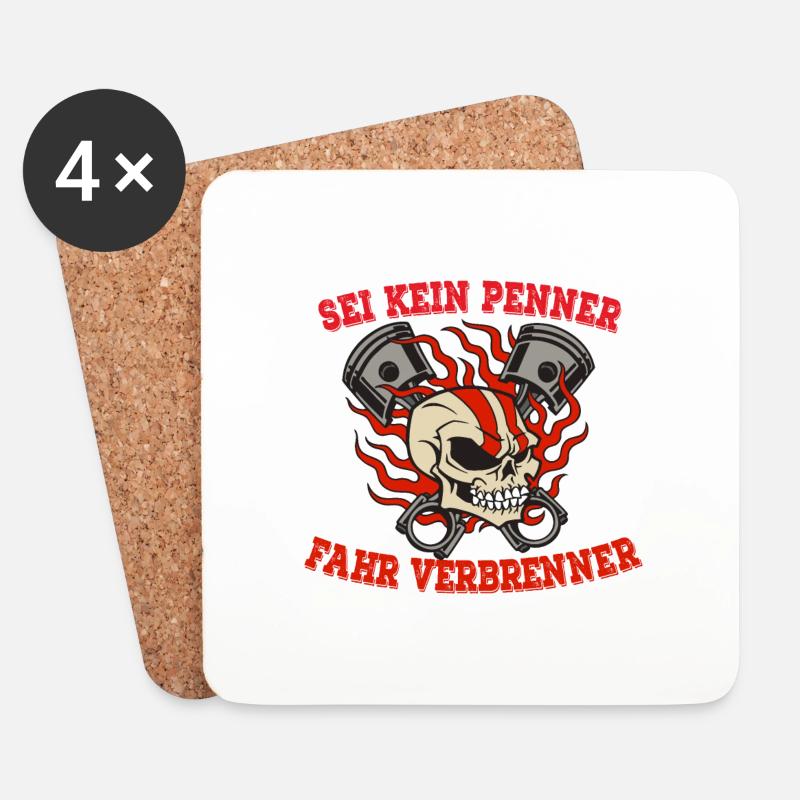 SEI KEIN PENNER FAHR VERBRENNER - Untersetzer (4er-Set) - Weiß