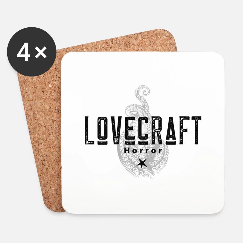 Lovecraft Horror Cthulhu - Untersetzer (4er-Set) - Weiß