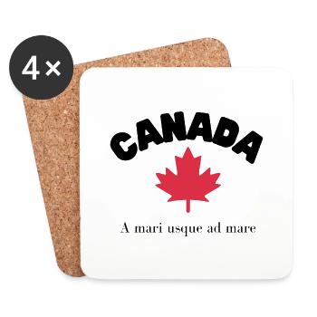 CANADA avec feuille d’érable et devise - Dessous de verre (lot de 4) - blanc - Devant