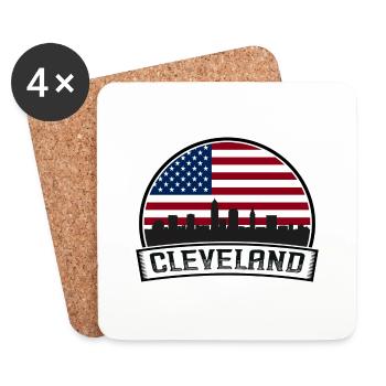 Horizon de Cleveland - Dessous de verre (lot de 4) - blanc - Devant