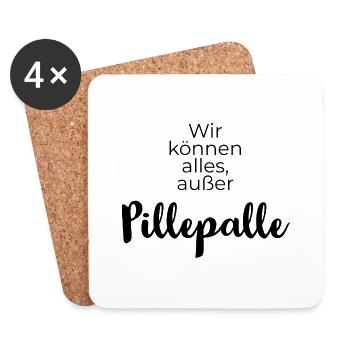 Pillepalle, Alleskönner, Perfektionist, Handwerker - Untersetzer (4er-Set) - Weiß - Vorne