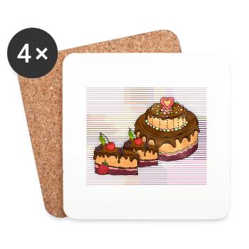 Cake - Coasters (set of 4) - white - Front