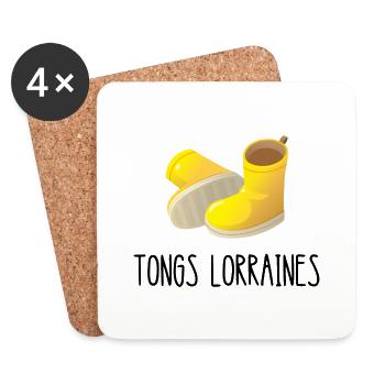 tongs lorraines - Dessous de verre (lot de 4) - blanc - Devant