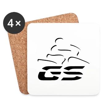 Logo GS-Fahrer Nr. 5 | black - Untersetzer (4er-Set) - Weiß - Vorne