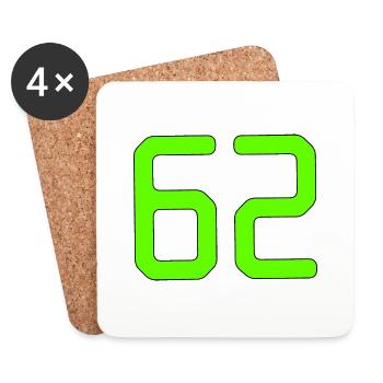 Anzahl 62 - Untersetzer (4er-Set) - Weiß - Vorne