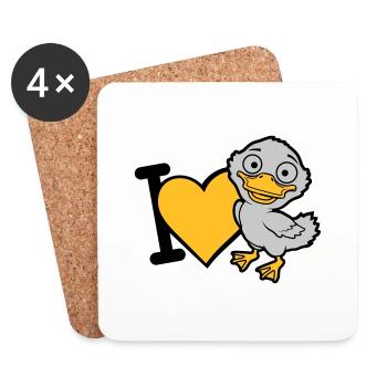I Love Ducklings Comic - Coasters (set of 4) - white - Front