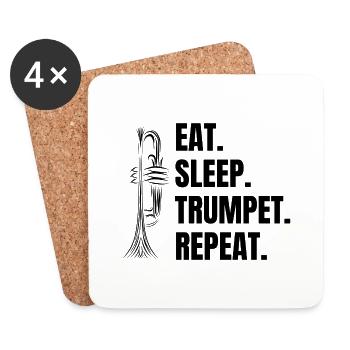 Trompete Musik Spruch Musiker Instrument lustiger - Untersetzer (4er-Set) - Weiß - Vorne