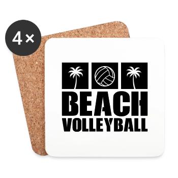 Beach-volley - Dessous de verre (lot de 4) - blanc - Devant