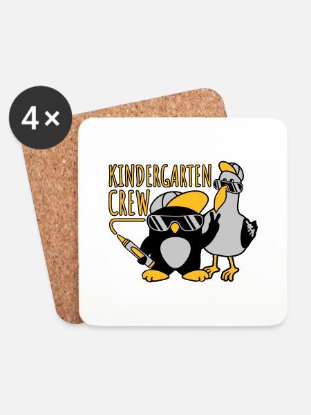 Kindergarten Crew Möwe Pinguin - Untersetzer (4er-Set) - Weiß