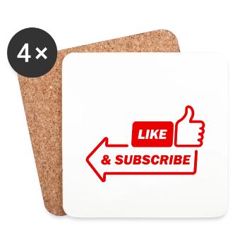 Don't Forget To Like and Subscribe - Coasters (set of 4) - white - Front