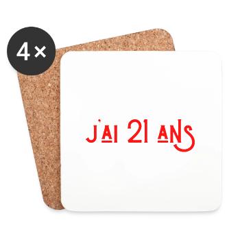 bref j'ai un 21 ans pour la deuxième fois - Dessous de verre (lot de 4) - blanc - Devant