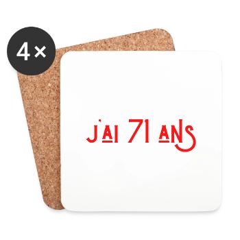 bref j'ai 71 ans pour la deuxième fois - Dessous de verre (lot de 4) - blanc - Devant