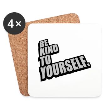 soyez gentil avec vous-même - Dessous de verre (lot de 4) - blanc - Devant