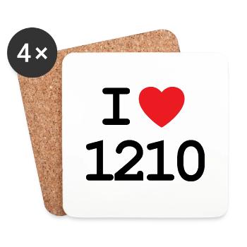 J’adore 1210 - Ich liebe Floridsdorf Shirt - Dessous de verre (lot de 4) - blanc - Devant