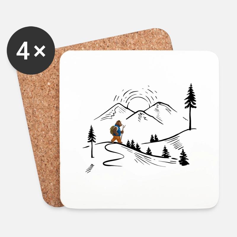 bergwandern servus alpin gipfelkreuz - Untersetzer (4er-Set) - Weiß