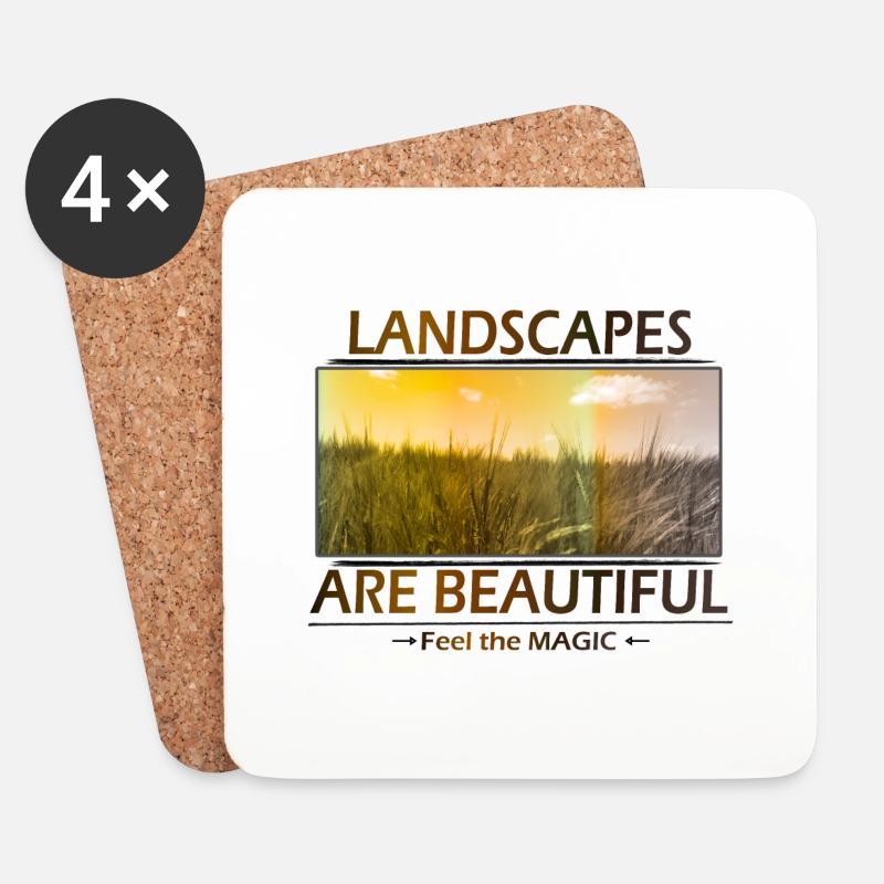 Landscapes are Beautiful - Untersetzer (4er-Set) - Weiß