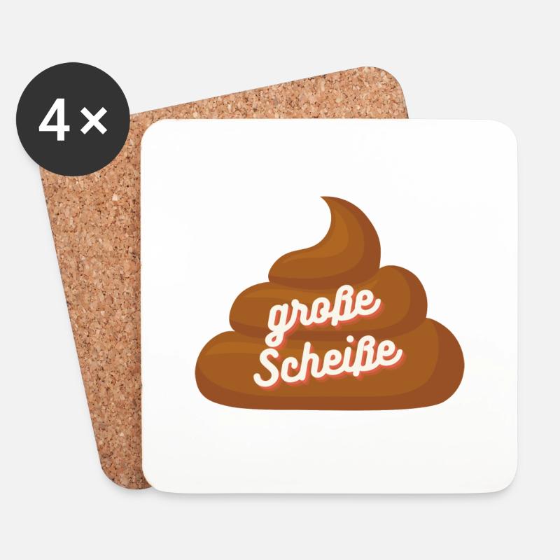 große Scheiße - Untersetzer (4er-Set) - Weiß