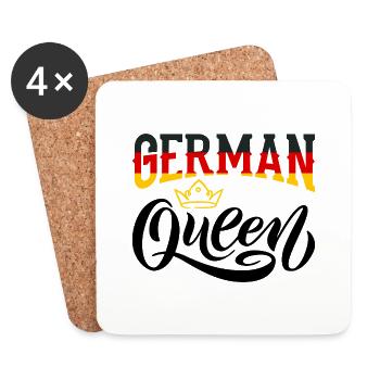 German Queen Germany German Flag - Untersetzer (4er-Set) - Weiß - Vorne