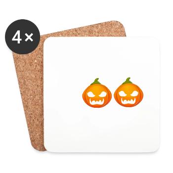 The BOO Crew Funny Halloween Pumpkin T-Shirt - Untersetzer (4er-Set) - Weiß - Vorne