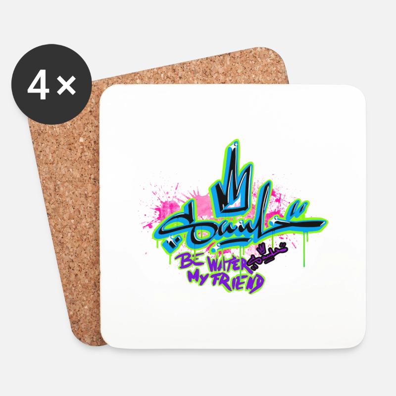 Soul - Schweizer Graffiti-Kleidungsmarke - Untersetzer (4er-Set) - Weiß