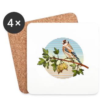 Colorful bird - Coasters (set of 4) - white - Front