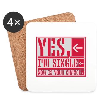 single now your chance - Coasters (set of 4) - white - Front