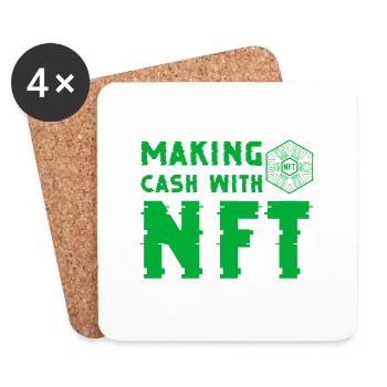 Making cash with NFT - Dessous de verre (lot de 4) - blanc - Devant
