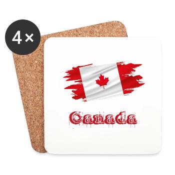 Flag Patriot Gift Home Country Flag Canada - Dessous de verre (lot de 4) - blanc - Devant