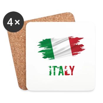 Flag Patriot Gift Home Country Flag Italy - Coasters (set of 4) - white - Front