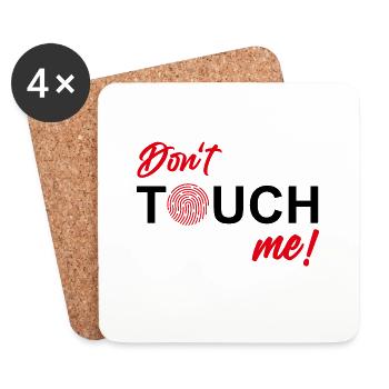 Ne me touchez pas - Empreinte digitale - Dessous de verre (lot de 4) - blanc - Devant