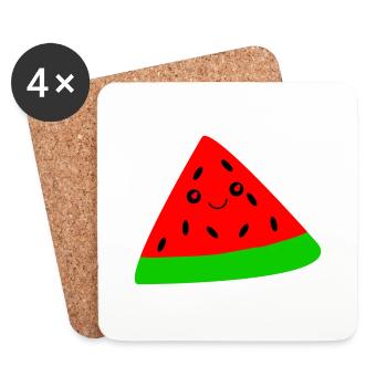 Melone - Untersetzer (4er-Set) - Weiß - Vorne