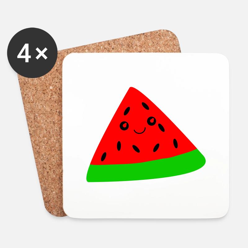 Melone - Untersetzer (4er-Set) - Weiß