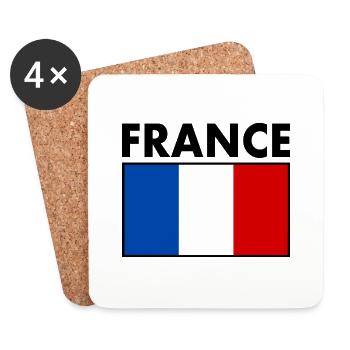FRANCE DRAPEAU - Dessous de verre (lot de 4) - blanc - Devant
