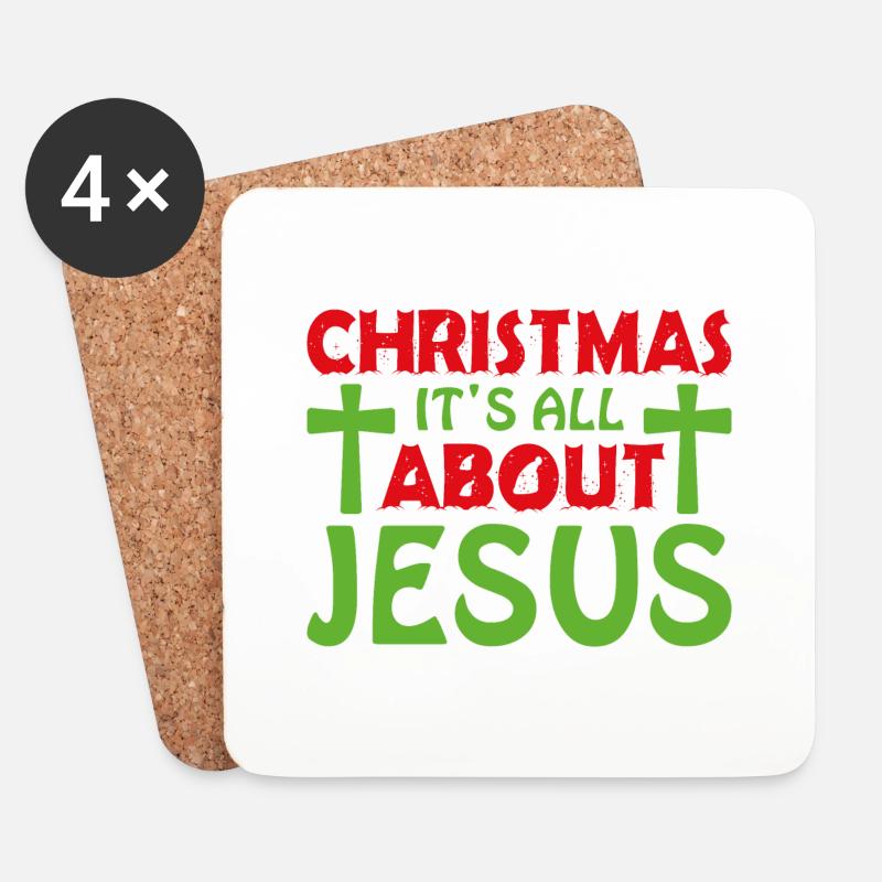 9 Christmas its all about jesus - Untersetzer (4er-Set) - Weiß