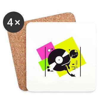colorful turntables3 - Coasters (set of 4) - white - Front