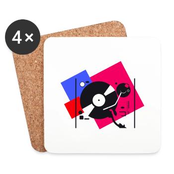 colorful turntables 2 - Untersetzer (4er-Set) - Weiß - Vorne