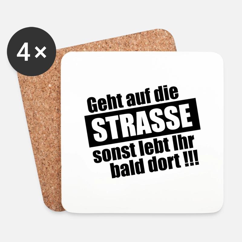 Geht auf die Straße - Untersetzer (4er-Set) - Weiß