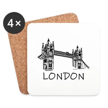 Londres - Dessous de verre (lot de 4) - blanc - Devant