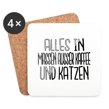 arbeiten tasse kaffeesatz kaffeekanne büro - Untersetzer (4er-Set) - Weiß - Vorne