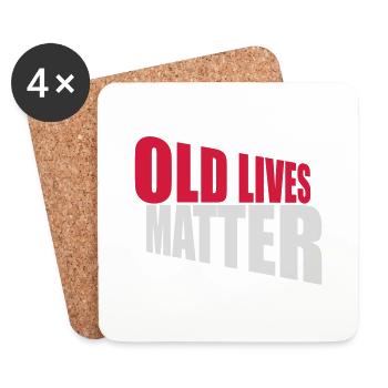 Citation Old Lives Matter - Dessous de verre (lot de 4) - blanc - Devant