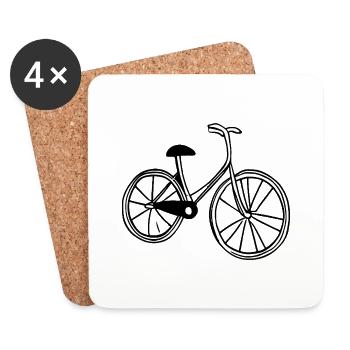 Fahrrad Gekritzel Fahrräder Radfahren Silhouette 2 - Untersetzer (4er-Set) - Weiß - Vorne