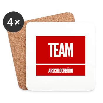 TEAM A-lochbüro. Lustiges T-Shirt für ein Büro : ) - Untersetzer (4er-Set) - Weiß - Vorne
