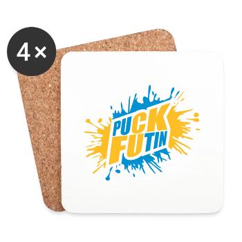 puck futin logo design - Coasters (set of 4) - white - Front