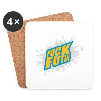 puck futin logo design - Coasters (set of 4) - white - Front