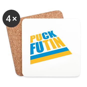 puck futin logo design - Coasters (set of 4) - white - Front